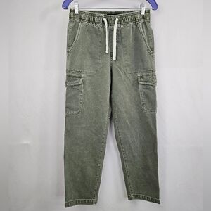 GAP Denim Easy Jean Green High Rise Drawstring Cargo Pants Jeans, Sz S